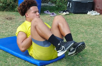 Erick Mendoza, en uno de los entrenamientos de Delfín SC.
