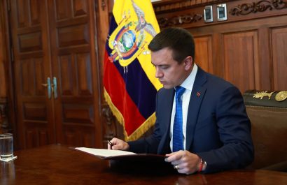 Daniel Noboa presidente de Ecuador en el Palacio de Carondelet