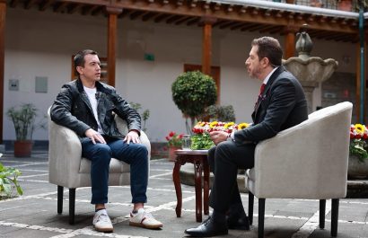 Daniel Noboa presidente de Ecuador en una entrevista con Ecuavisa. FOTO: Presidencia