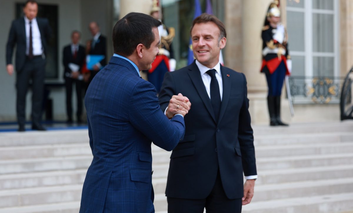 Daniel Noboa se reunió con Emmanuel Macron en París y resaltó el interés de Ecuador en la cooperación europea