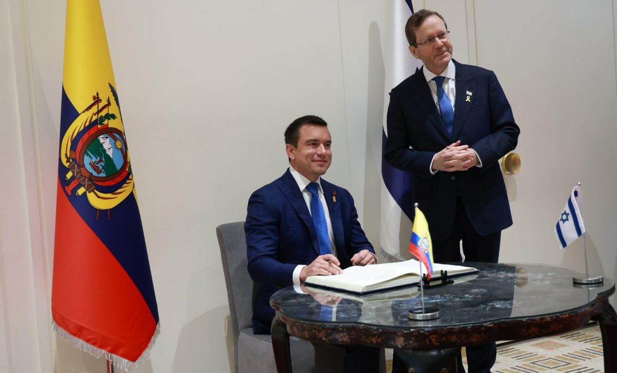 Daniel Noboa y presidente de Israel, Isaac Herzog, sellan alianza estratégica para combatir el terrorismo y crimen organizado