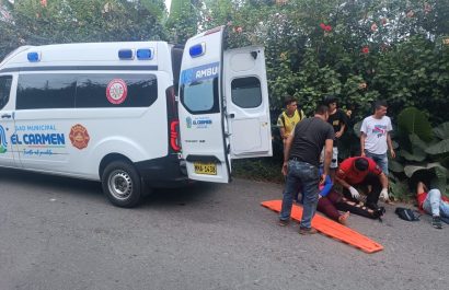 Dos heridos en accidente múltiple en la vía La Esperanza, El Carmen