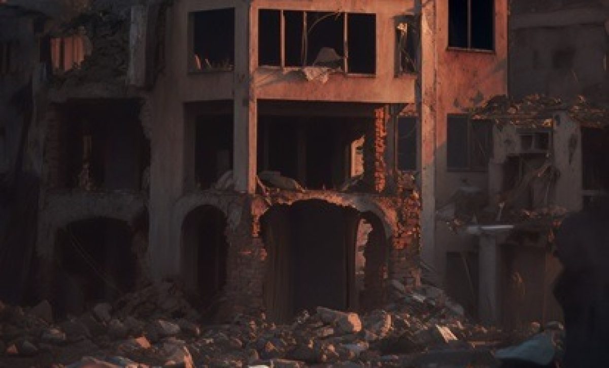 Edificio afectado por fuego