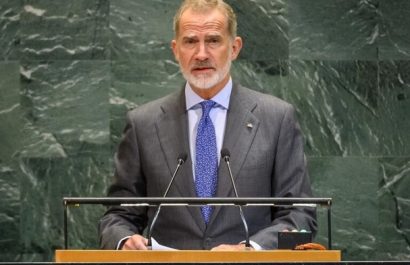 El Rey Felipe de España en su discurso en la Organización de las Naciones Unidas. FOTO: Europa Press
