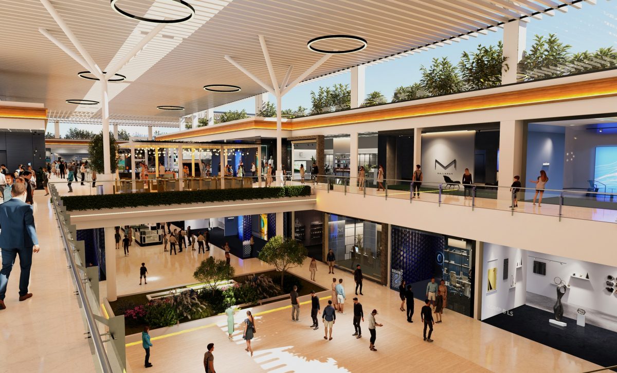 El crecimiento comercial en Santo Domingo dinamiza la economía local con nuevos malls, supermercados y más de 95 mil establecimientos activos. En la imagen se observa el modelo del Bombolí Shopping.