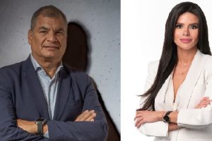 El expresidente Rafael Correa y la asambleísta Diana Jácome.