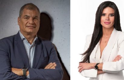 El expresidente Rafael Correa y la asambleísta Diana Jácome.
