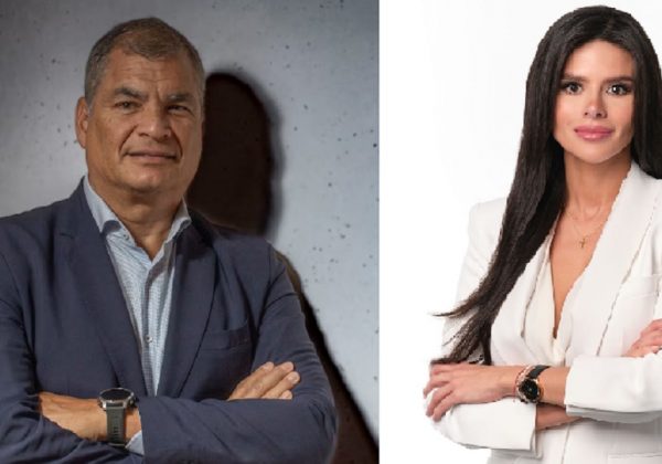 El expresidente Rafael Correa y la asambleísta Diana Jácome.