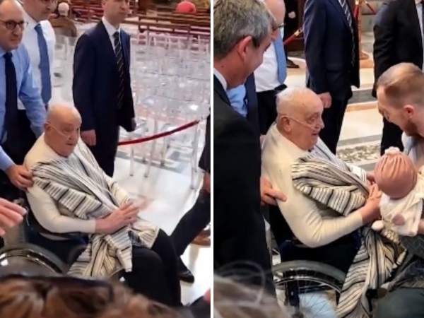 El papa Francisco sorprende a fieles en la Basílica de San Pedro tras su convalecencia