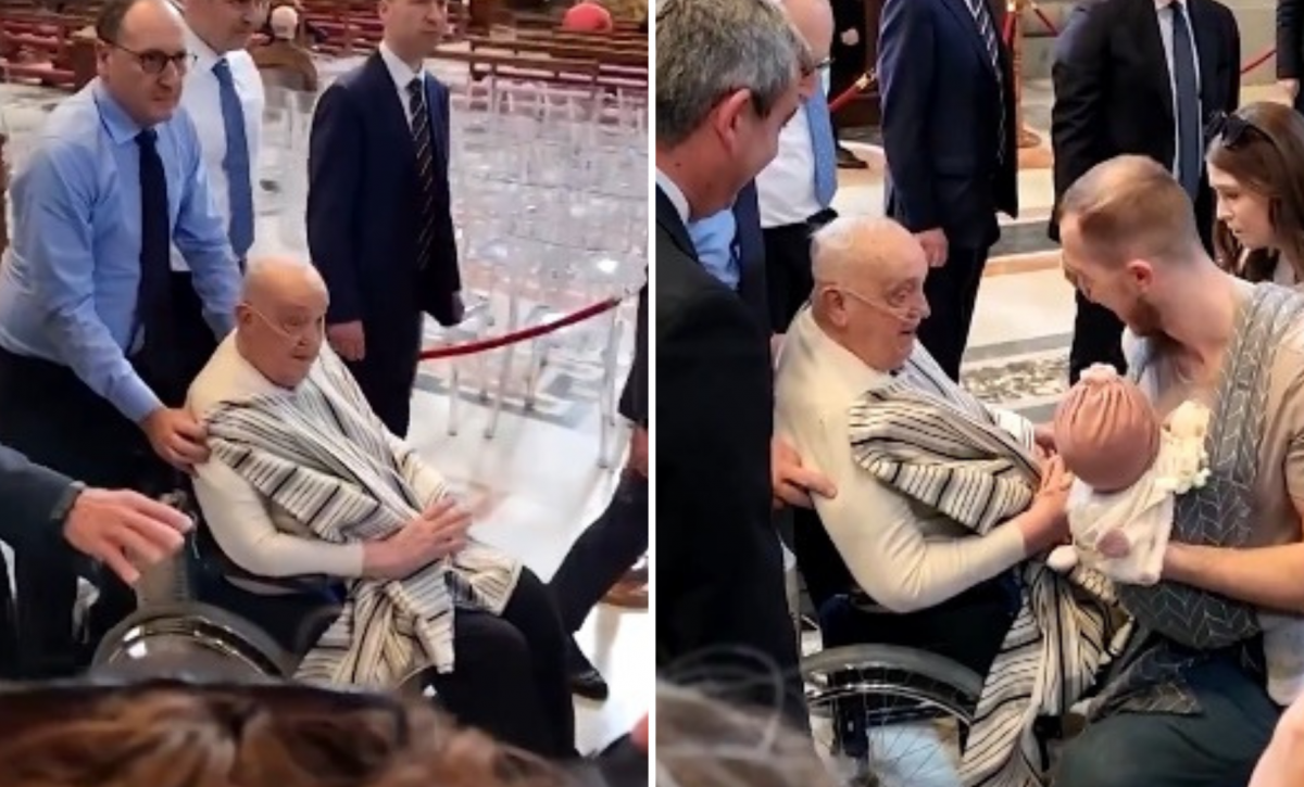 El papa Francisco sorprende a fieles en la Basílica de San Pedro tras su convalecencia