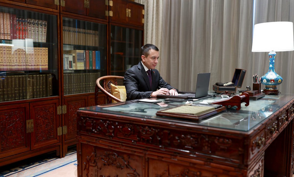 El presidente Daniel Noboa mantuvo una entrevista con Fernando del Rincón, en CNN. FOTO: Presidencia de Ecuador