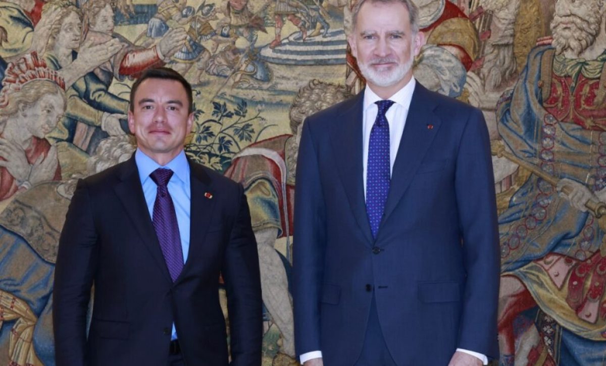 El presidente Daniel Noboa se reúne con el rey Felipe VI en Madrid; es su cuarto encuentro desde 2023
