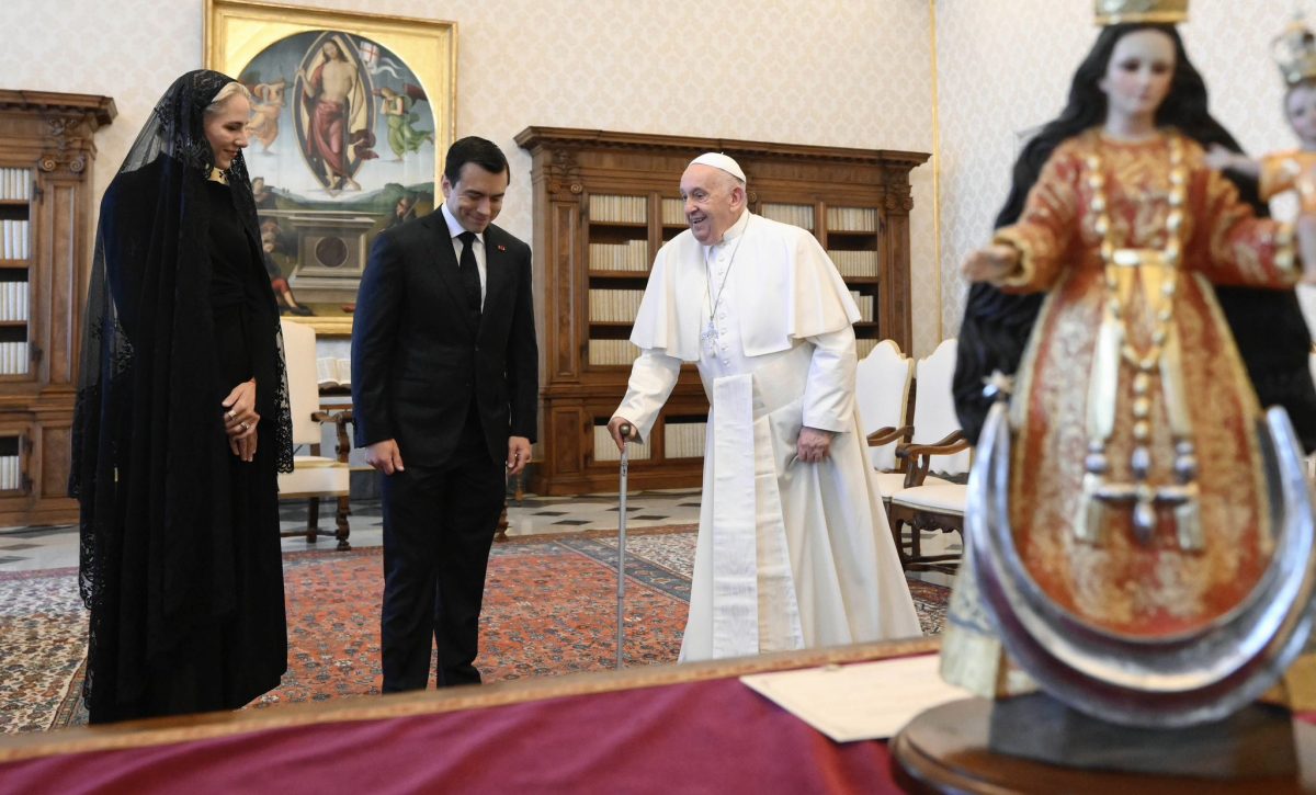 El presidente Daniel Noboa también se pronunció por el fallecimiento del Papa Francisco