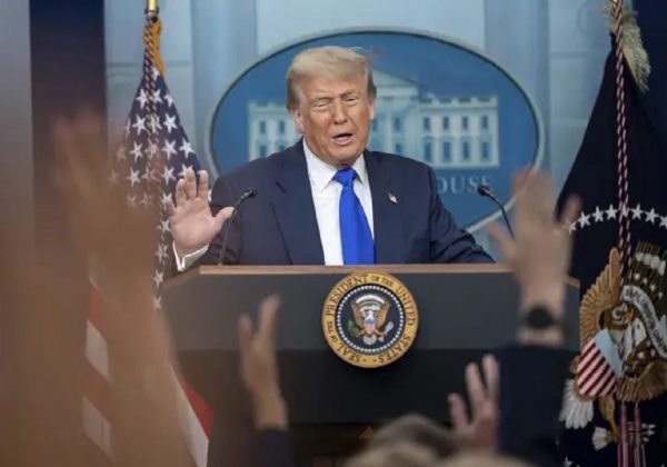 El presidente de Estados Unidos, Donald Trump, durante un anuncio.