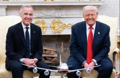 El primer ministro canadiense, Mark Carney, y el presidente estadounidense, Donald Trump