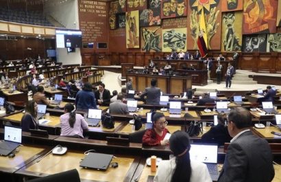 El salón de sesiones de la Asamblea Nacional de Ecuador