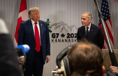 El presidente estadounidense, Donald Trump, a la izquierda, junto al primer ministro de Canadá, Mark Carney. Foto: Oficina del Primer Ministro de Canadá.