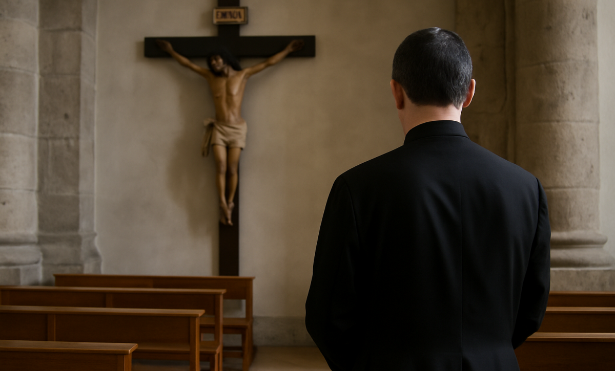 En Olón (Santa Elena) un sacerdote fue separado de sus funciones mientras duren las investigaciones por presunto abuso. (Imagen ChatGPT))