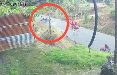 En la imagen se observa la velocidad con la que conducía uno de los motociclistas que resultó herido.