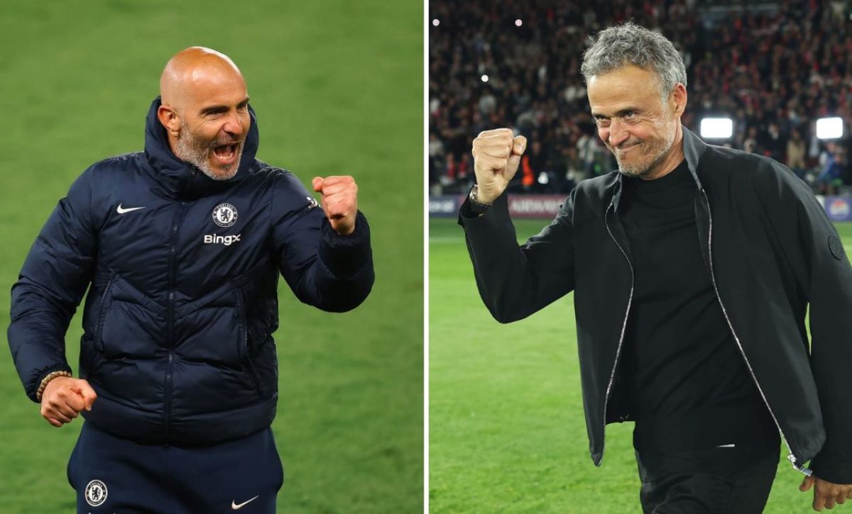 Enzo Maresca, entrenador del Chelsea y Luis Enrique, del PSG.