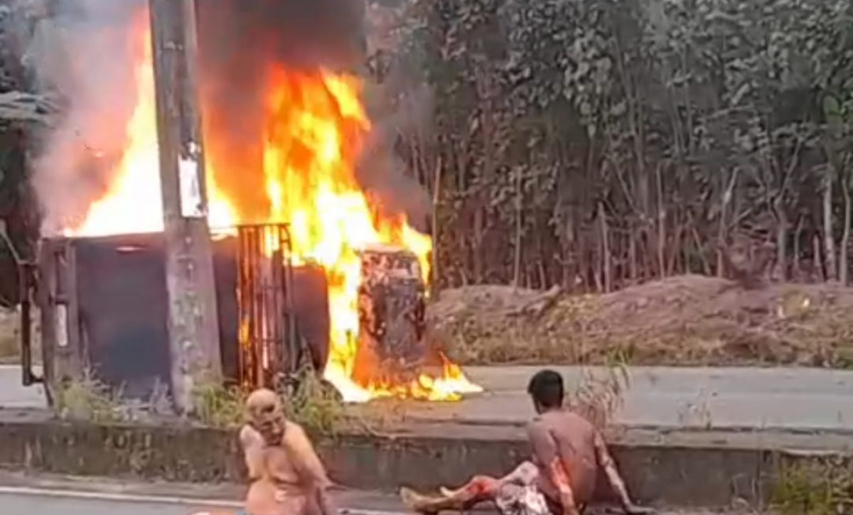 ¡Escaparon del fuego! Tres hombres se salvan de morir calcinados en accidente en El Carmen