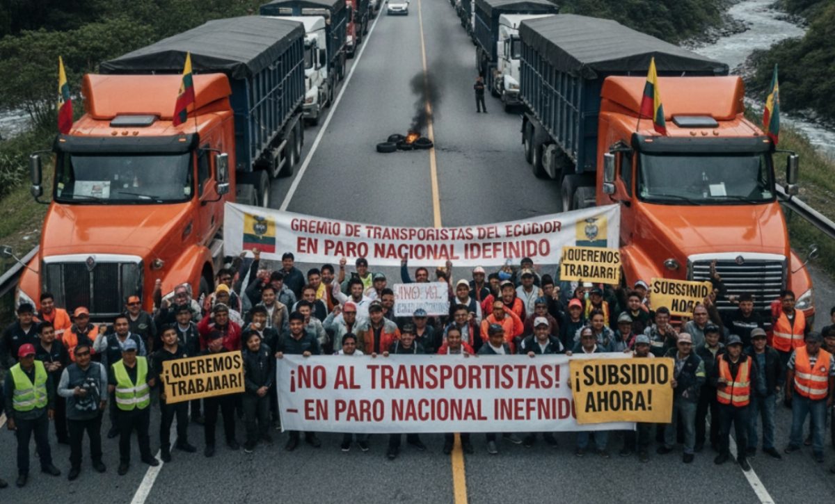 Estas son las vías que están cerradas por transportistas que rechazan la eliminación del subsidio al diésel en Ecuador. (Gemini)