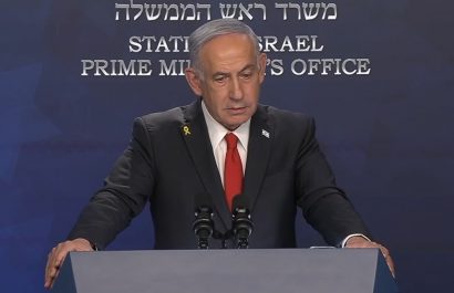 El primer ministro de Israel, Benjamin Netanyahu, en una rueda de prensa