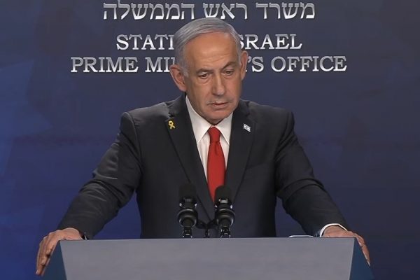 El primer ministro de Israel, Benjamin Netanyahu, en una rueda de prensa