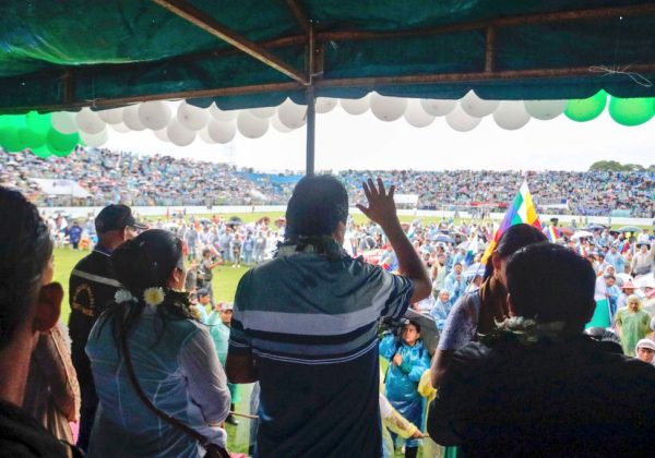 El ex Presidente de Bolivia Evo Morales en un acto de masas FOTO: Redes sociales de Evo Morales.