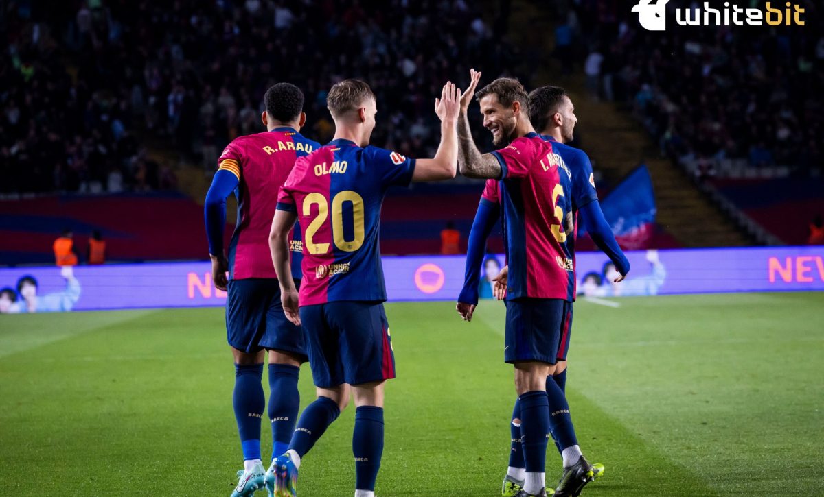 Jugadores del FC Barcelona celebrando.