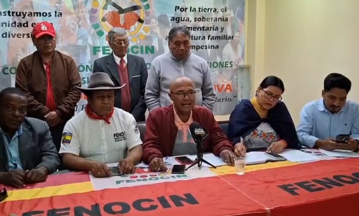 Fenocin respalda la convocatoria de la Conaie en el paro nacional contra el fin del subsidio al diésel