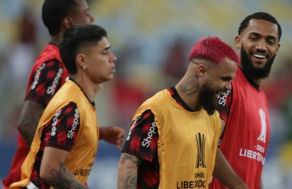 Jugadores de Flamengo durante un entrenamiento.
