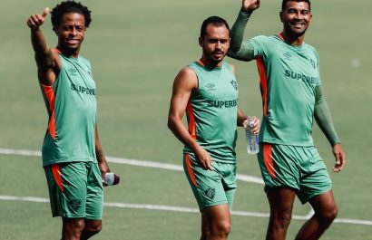 Jugadores del Fluminense en un entrenamiento.