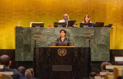 Gabriela Sommerfeld destaca en la ONU la cooperación de Ecuador.