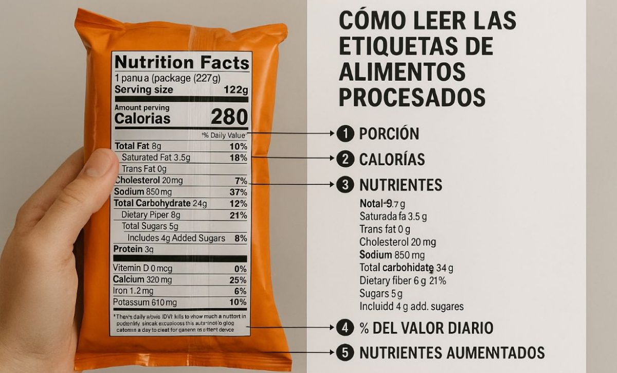 Guía práctica para leer etiquetas nutricionales y cuidar la salud.