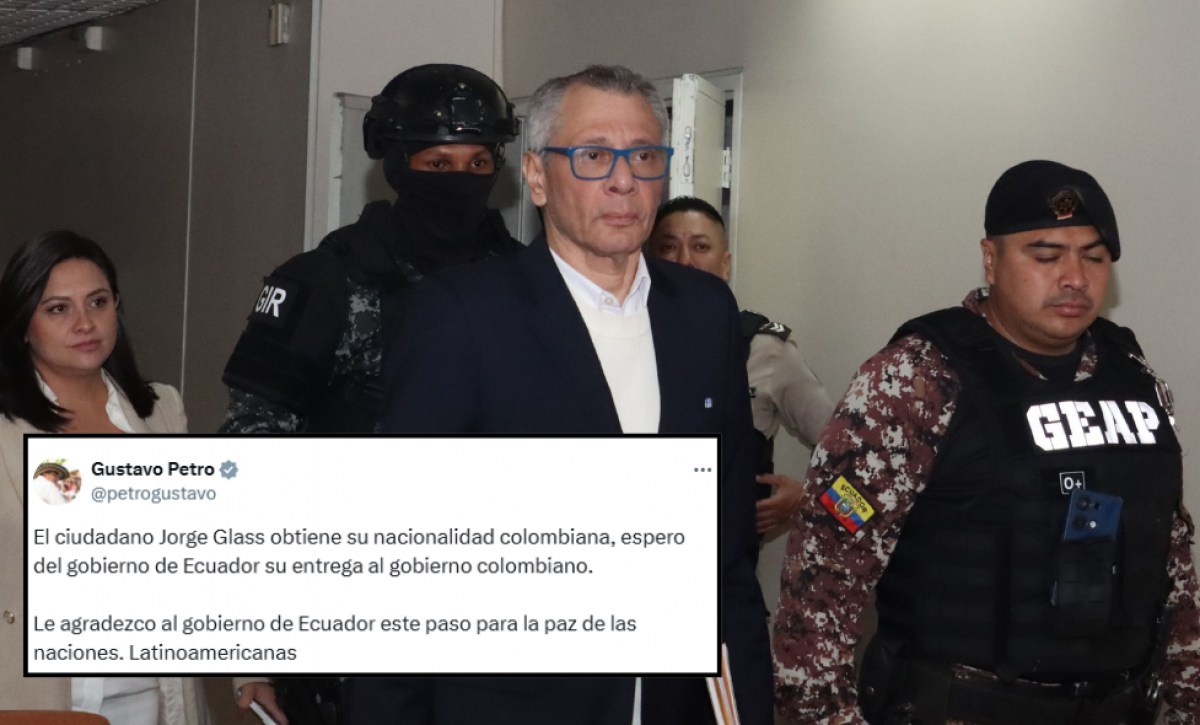 Gustavo Petro anunció que le otorgó la nacionalidad colombiana a Jorge Glas, pero luego borró el tuit