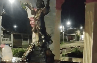 Incendio intencional afecta la gruta del Divino Niño en Jipijapa