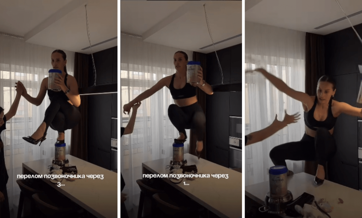 Influencer rusa se fractura la columna al intentar un reto viral; tiene un bebé recién nacido