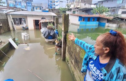 Inundaciones afectan a seis viviendas en la cooperativa Liberación Popular de Santo Domingo