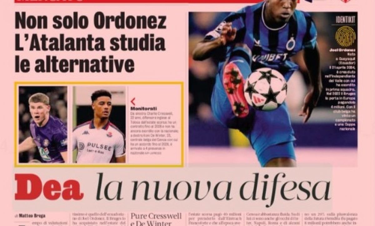 Joel Ordóñez ha despertado el interés del Atalanta, según La Gazzetta dello Sport.