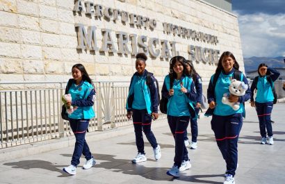 Jugadoras de Ecuador previo a su viaje a Marruecos.