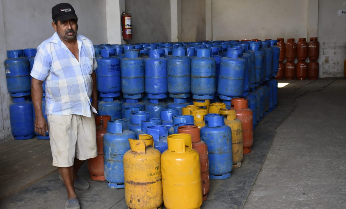 La venta de gas en una distribuidora de Portoviejo