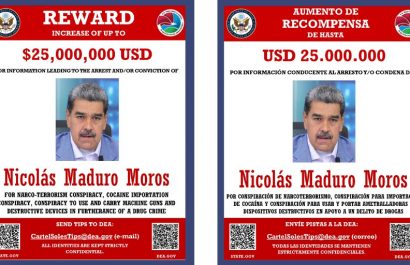 La DEA ofrece $25 millones de recompensa por la captura de Nicolás Maduro, presidente de Venezuela