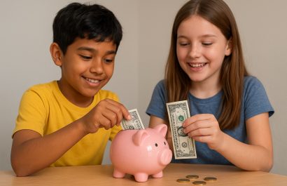 La alcancía es uno de los métodos más tradicionales y efectivos para introducir a los niños en el concepto de ahorro. FOTO: ChatGPT (Inteligencia Artificial).
