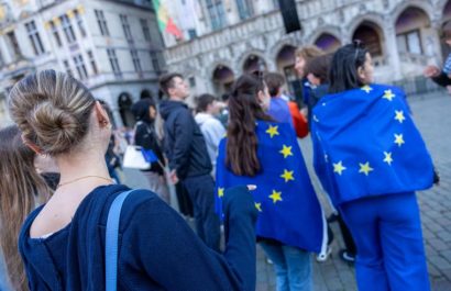 La bandera de la Unión Europea cumple 40 años este junio. Foto Unión Europea
