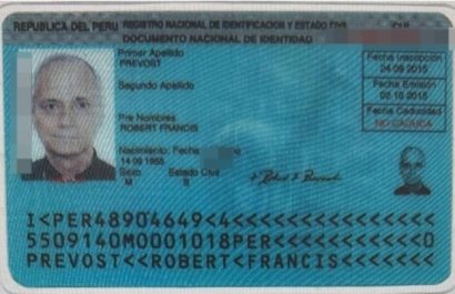 La cédula o DNI peruano del Papa León XIV