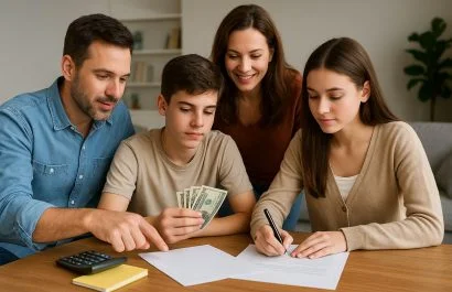 La distribución de responsabilidades financieras en el hogar es una herramienta fundamental para garantizar un manejo eficiente de los recursos. FOTO: Inteligencia Artificial (ChatGPT).