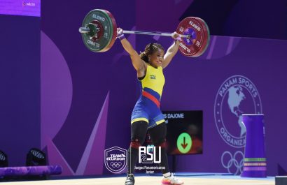 Jessica Palacios Dajomes durante la competición. (Foto: @TeamEcuador_Oly)