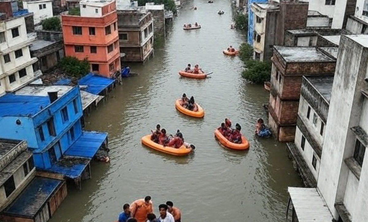Las fuertes lluvias que azotan Ajmer desde hace dos días, han causado inundaciones severas en zonas residenciales cercanas
