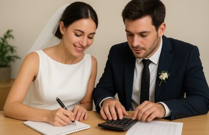 Los recién casados suelen enfrentar metas financieras como adquirir una vivienda, planificar hijos o destinar fondos para educación. FOTO: Inteligencia Artificial (ChatGPT).